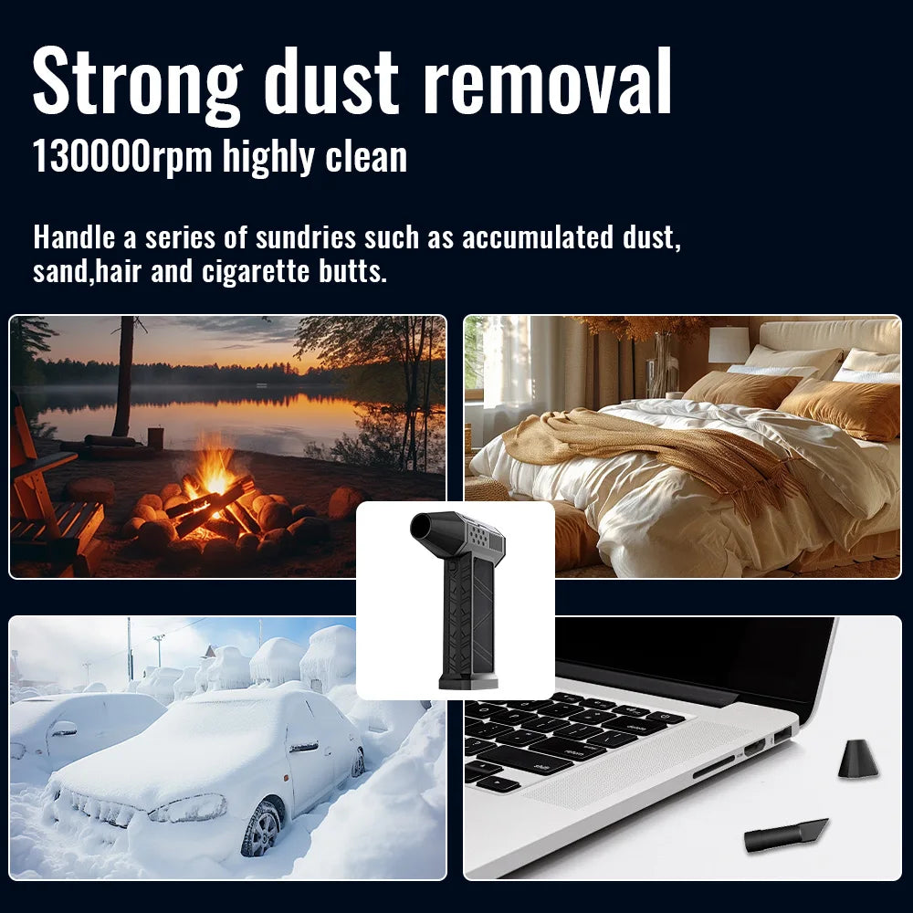 130000RPM Turbofan High Power Jet Fan Brushless Motor Variable Speed Dust Blower Cleaning Tool Air Duster Air Blower Handheld
